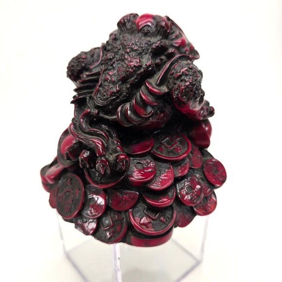 Feng Shui Money Frog Toad Figurine With Coins For Prosperity Wealth Decor je228 - Picture 8 of 10